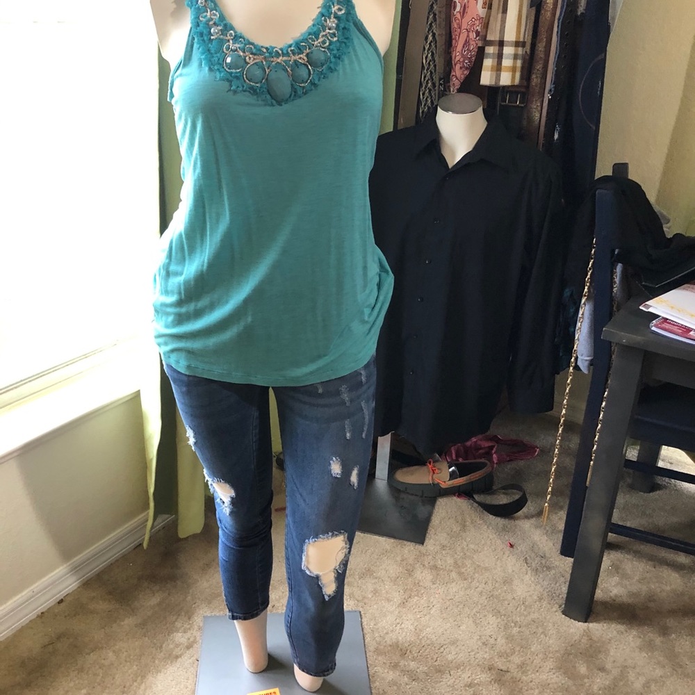 Turquoise beaded racer